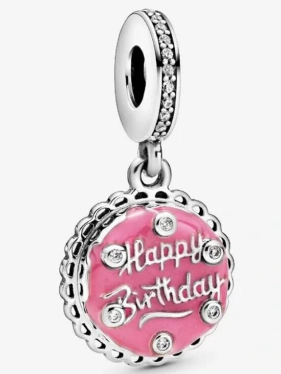 Pandora Jewelry - Pandora Pink Happy Birthday Cake Charm Sterling Silver 925 in Pandora Pouch NWT